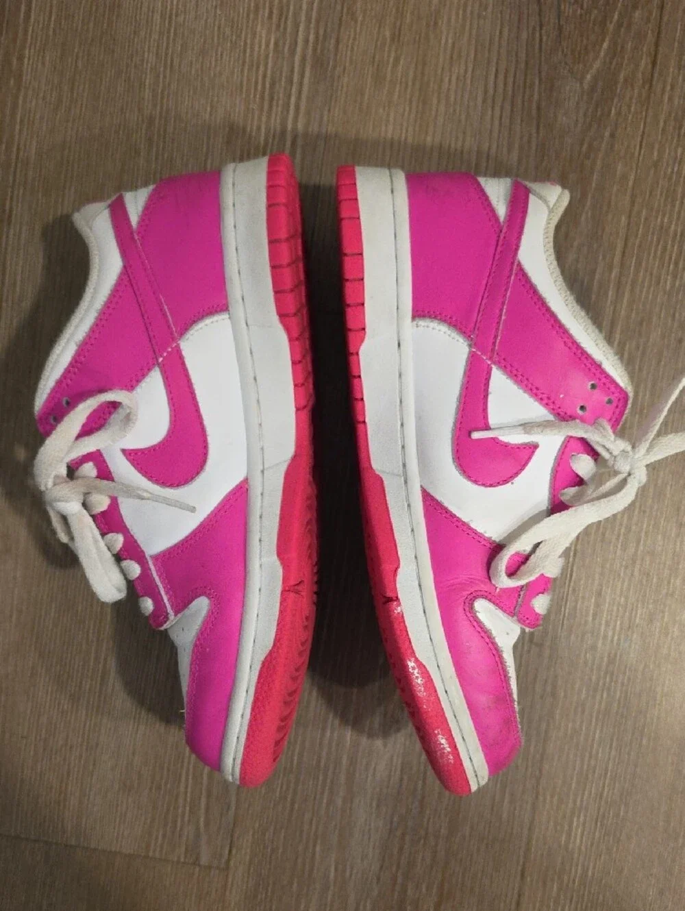Nike Women's Low-Top Sneakers in Hot Pink and White